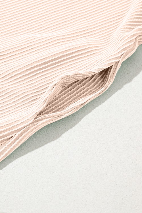 Vestido Curto Camiseta Pergaminho Tricot Cordado Gola Redonda Manga Bufante