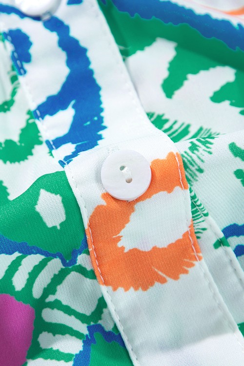 Vestido Curto Tribal Verde Manga Bracelete Botões