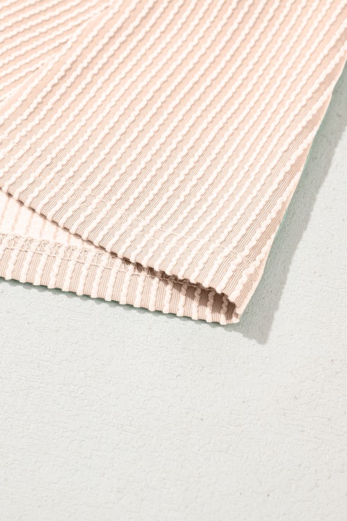 Vestido Curto Camiseta Pergaminho Tricot Cordado Gola Redonda Manga Bufante